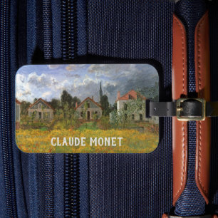 Houses at Argenteuil by Claude Monet, Vintage Art Luggage Tag