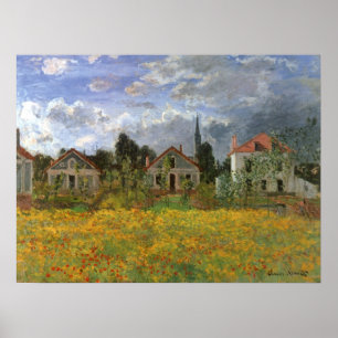 Houses at Argenteuil by Claude Monet, Vintage Art Poster