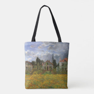 Houses at Argenteuil by Claude Monet, Vintage Art Tote Bag