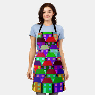 HOUSES COLORFUL HOME COMMUNITY APRON