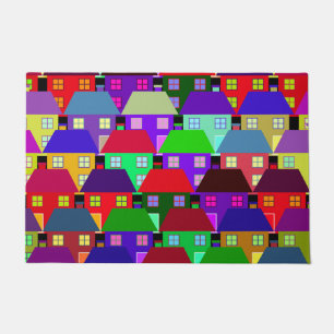 HOUSES COLORFUL HOME COMMUNITY   DOORMAT