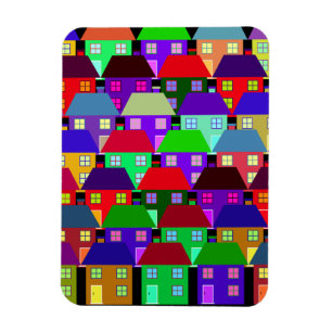 HOUSES COLORFUL HOME COMMUNITY MAGNET