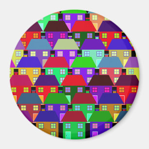 HOUSES COLORFUL HOME COMMUNITY   MAGNET