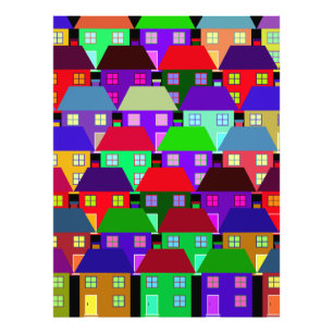 HOUSES COLORFUL HOME COMMUNITY PHOTO PRINT