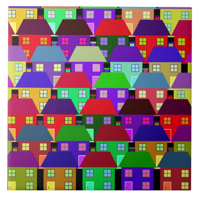 HOUSES COLORFUL HOME COMMUNITY   TILE (Front)
