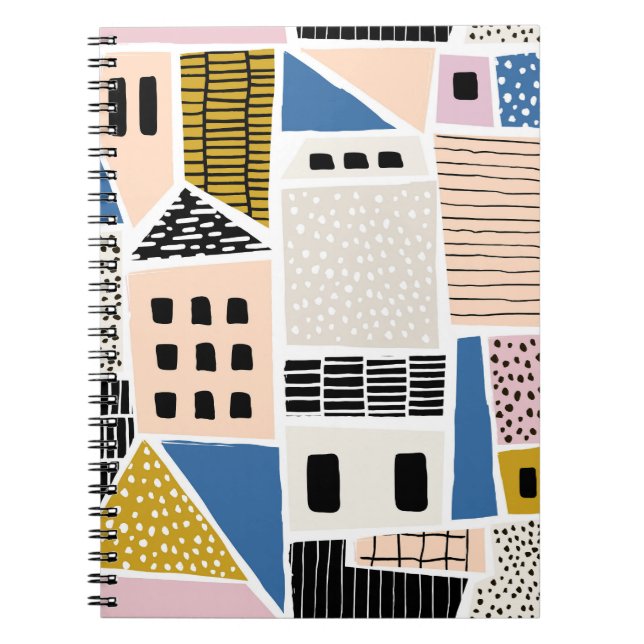 Houses Hand Drawn Seamless Abstract Notebook (Front)