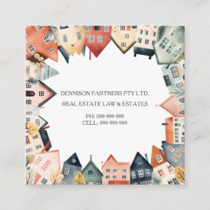 Houses Homes Real Estate Law Firm etc. Square Business Card
