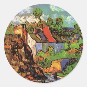 Houses in Auvers by Vincent van Gogh Classic Round Sticker