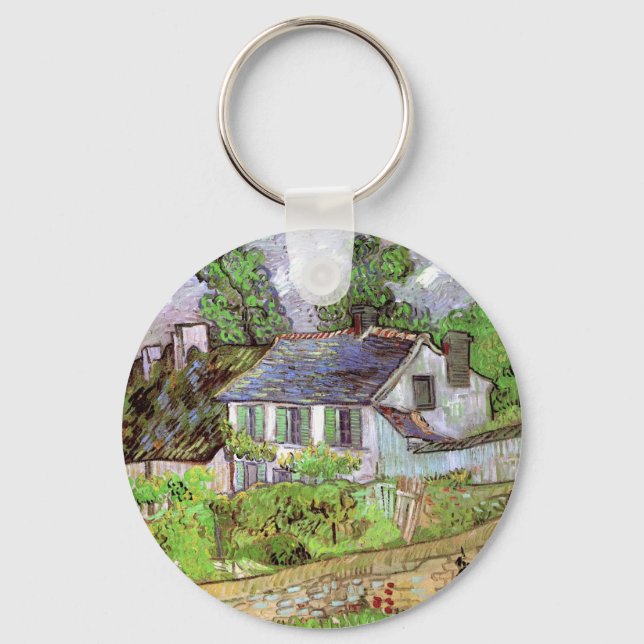 Houses in Auvers by Vincent van Gogh Key Ring (Front)