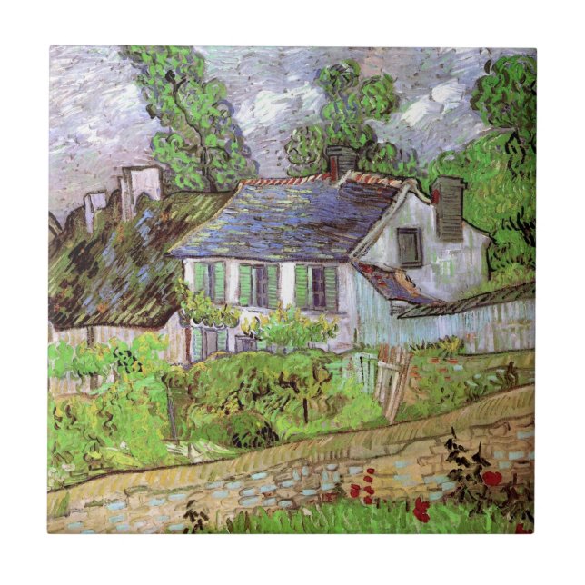Houses in Auvers by Vincent van Gogh Tile (Front)