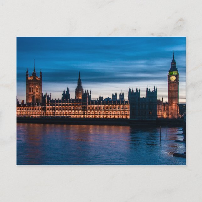 Houses of Parliament & Big Ben, London, England Postcard (Front)