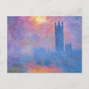 Houses of Parliament, London, Sun Breaking Through Postcard