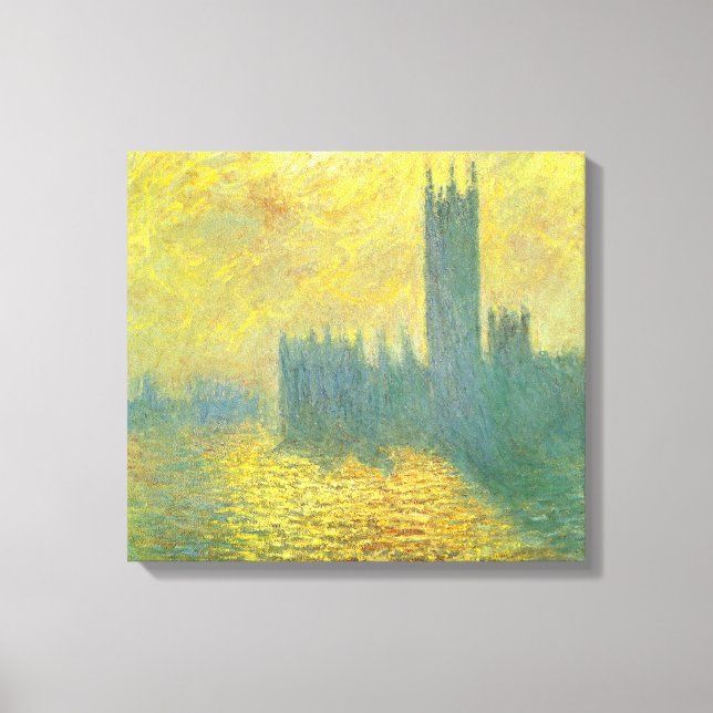 Houses of Parliament, Stormy Sky by Claude Monet Canvas Print (Front)