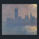 Houses of Parliament Sunlight Effect by Monet Poster<br><div class="desc">Houses of Parliament, Sunlight Effect (Le Parlement, Effet de Soleil) by Claude Monet, oil on canvas 1903, is a landscape painting of the British Parliament buildings and Big Ben silhouetted in thick haze and fog, bright patches of yellow sunlight breaking through the clouds to reflect on the waters of the...</div>