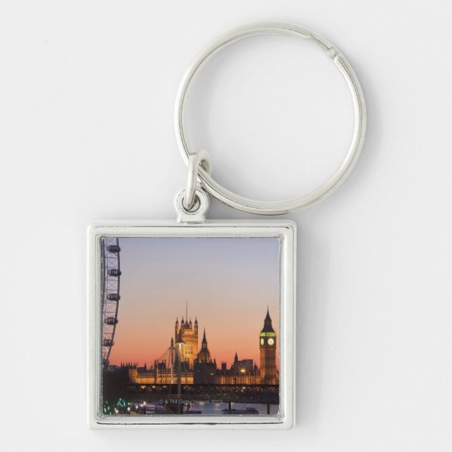 Houses of Parliament & the London Eye Key Ring (Front)