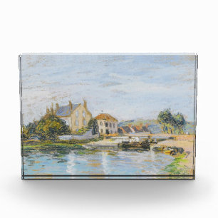 Houses On The Edge Of The Lock Of La Garonne Sisle Photo Block