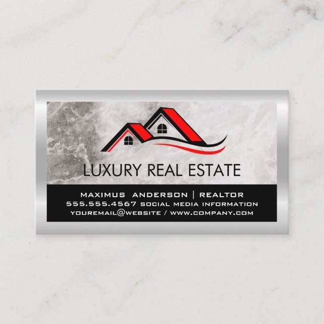 Houses Roof Top Logos Business Card (Front)