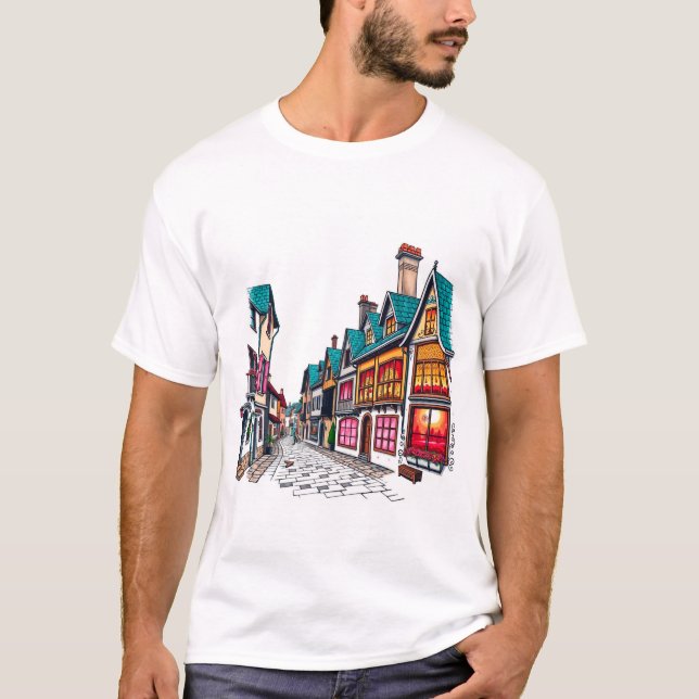 Houses with glowing windows T-Shirt (Front)