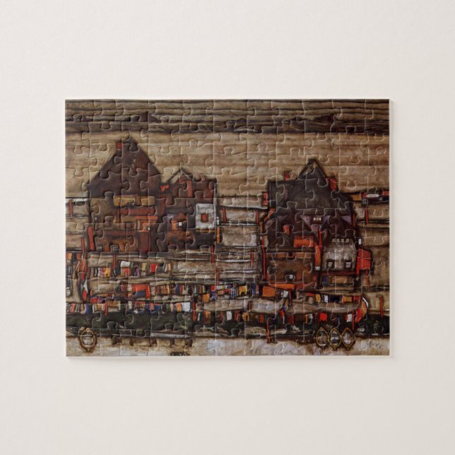 Houses with Laundry (Seeburg II) by Egon Schiele Jigsaw Puzzle (Horizontal)