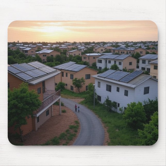 Houses with Solar Panels Mouse Pad (Front)