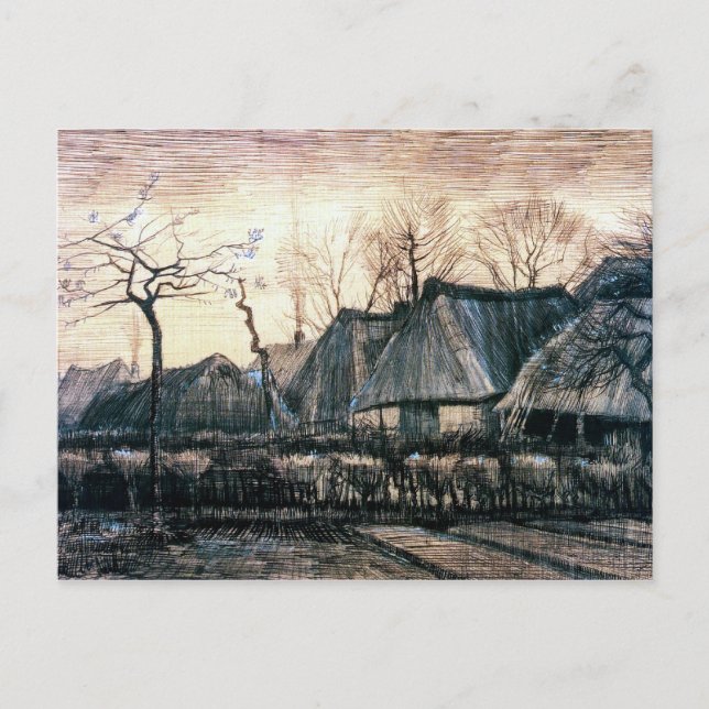 Houses with Thatched Roofs by Vincent Van Gogh Postcard (Front)