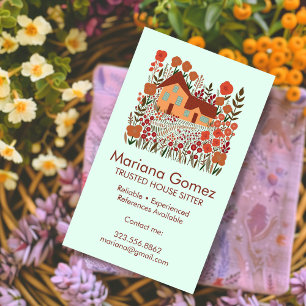 Housesitter House Sitting Garden Farmhouse Custom Business Card
