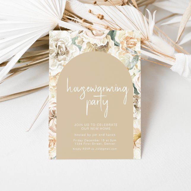 Housewarming Boho Floral Wallpaper Party Invite (Creator Uploaded)