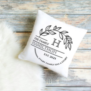 Housewarming Family Monogram New House Home Cushion