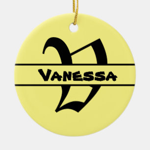 Housewarming Gift - Personalised Names Monogram Ceramic Tree Decoration