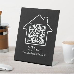 Housewarming Gift Personalised WiFi QR Code Pedestal Sign