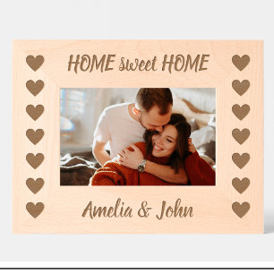 Housewarming Heart Pattern Wooden photo frame
