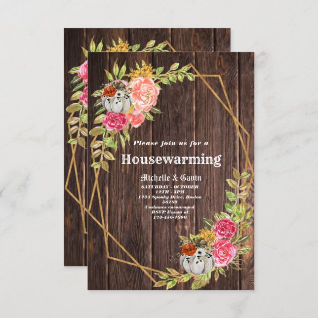 Housewarming Home Sweet Home  Pumpkin Invitati Invitation (Front/Back)