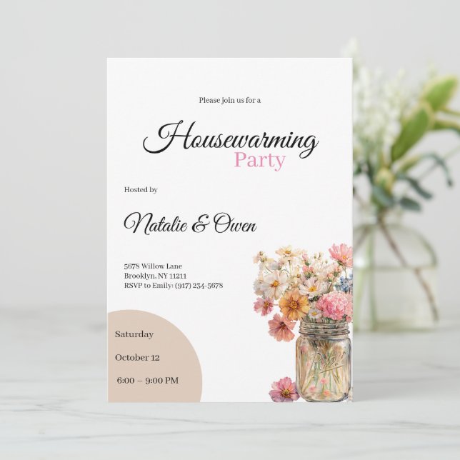 Housewarming Invitation • Floral New Home Party (Standing Front)