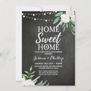 Housewarming Party Chalk Rustic New Home Invite