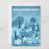 Housewarming Party Drawing Cute Country Village