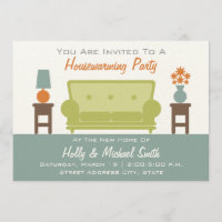 Housewarming Party Invitation - Living Room Sofa