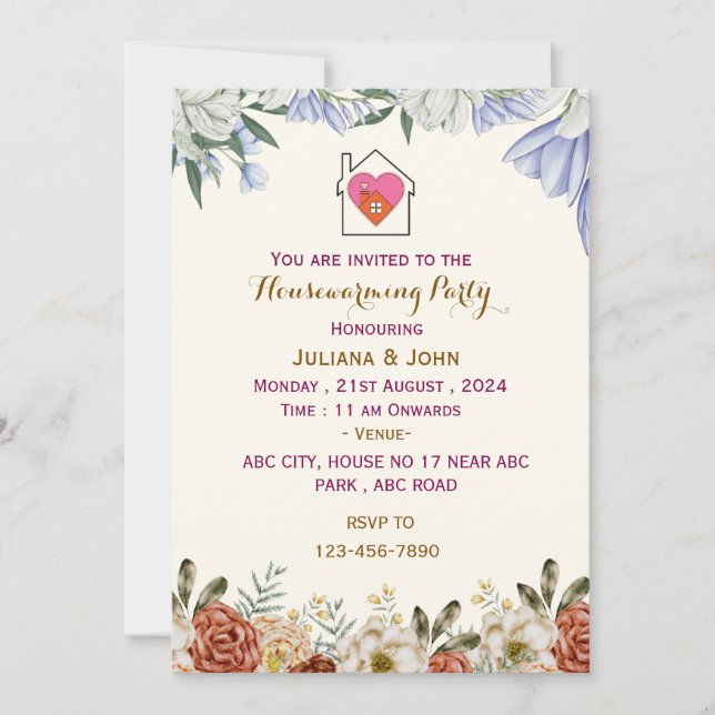 Housewarming Party invitations  (Front)