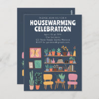 Housewarming Party Invite Cute Living Room Shelves