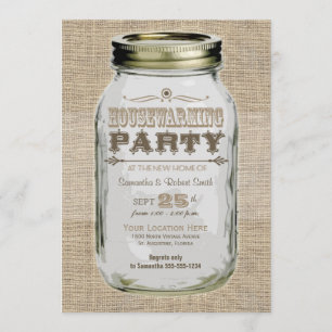 Housewarming Party Mason Jar Invitation