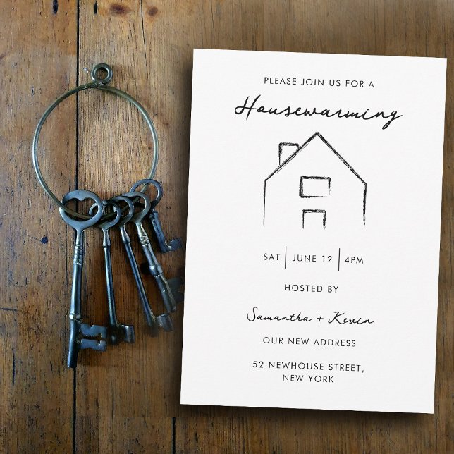 Housewarming Party Modern Minimalist Home Invitation (Housewarming Party Modern Minimalist Home Invitation)