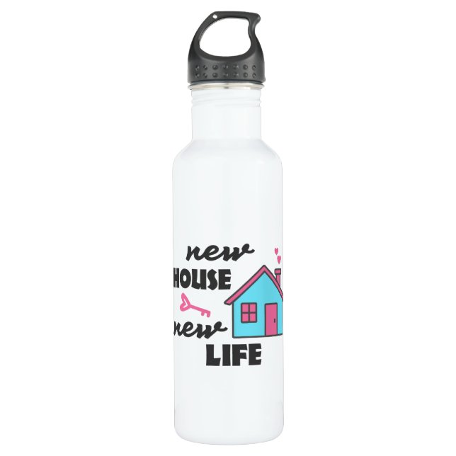 Housewarming party New House New Life 710 Ml Water Bottle (Front)