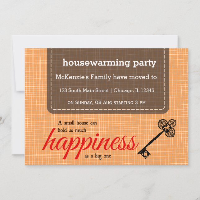 Housewarming party typography invitation (Front)