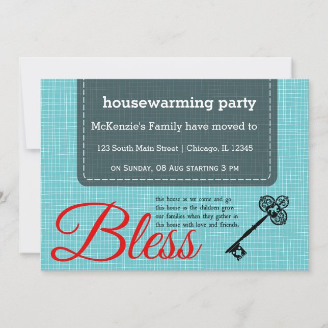 Housewarming party typography invitation (Front)