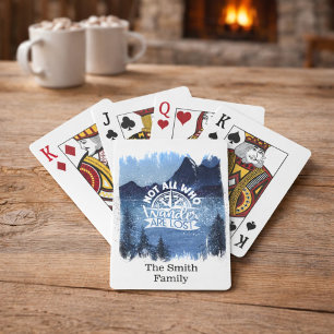 Housewarming Rustic Mountain Scene Personalised Playing Cards