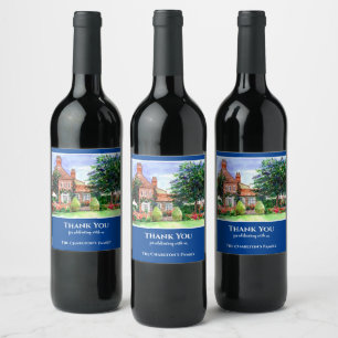 Housewarming The Manor House York England Garden Wine Label