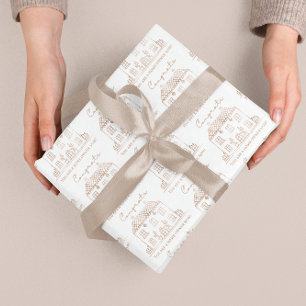 Housewarming Wrapping Paper Flat Sheet Set of 3