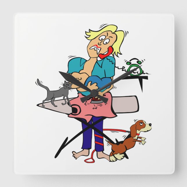 Housewife Square Wall Clock (Front)