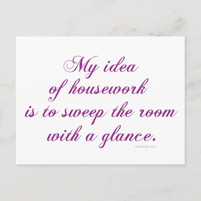 Housework Postcard (Front)