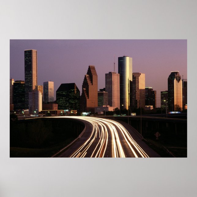 Houston City Skyline Poster FROM 8.99 (Front)