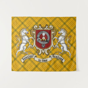 Houston Clan Badge & Unicorns w/Tartan Tapestry
